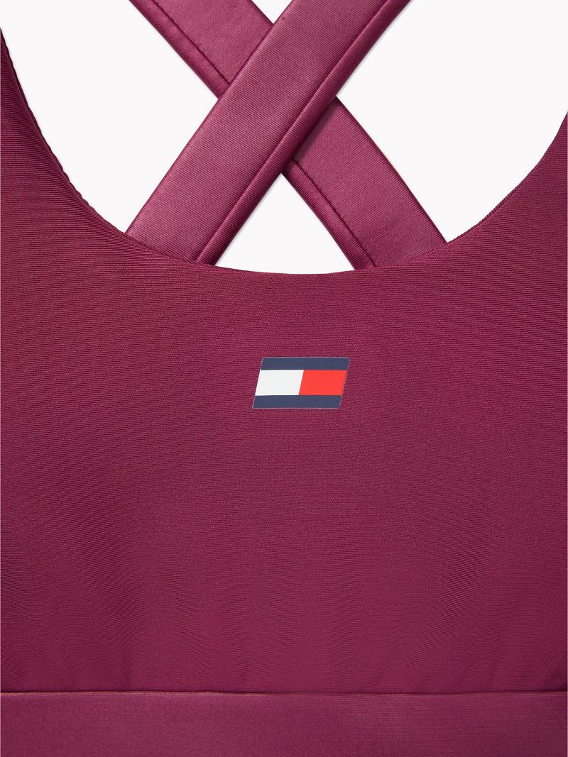 Női Tommy Hilfiger Essential Matte And Shine Sports Melltartók Piros | HU 518GSO